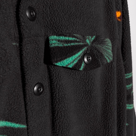 Nike - LeBron James Grey Printed - Sherpa Button-Up Jacket - Cozy Fleece - Picture 6 of 9